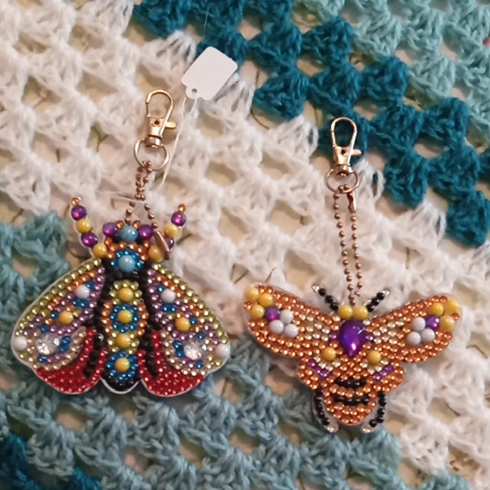 Bee Beaded Insect Key Purse Clips